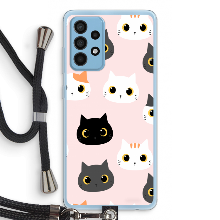 Katten: Samsung Galaxy A52 Transparant Hoesje met koord