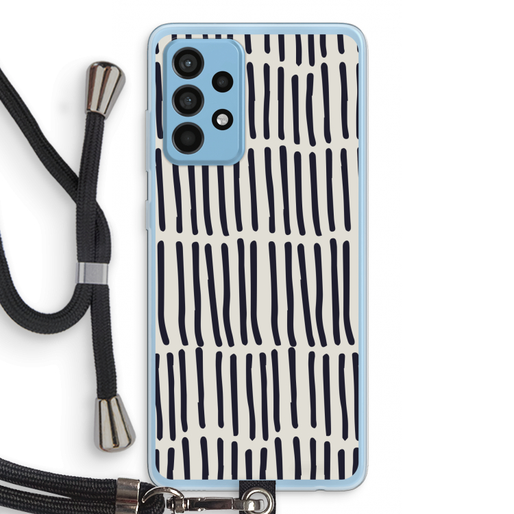 Moroccan stripes: Samsung Galaxy A52 Transparant Hoesje met koord