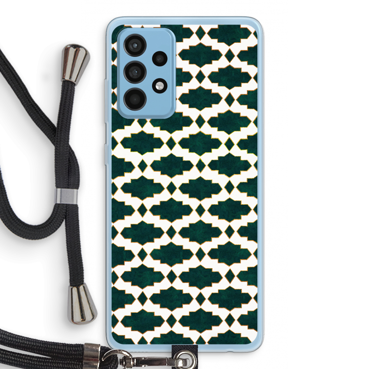 Moroccan tiles: Samsung Galaxy A52 Transparant Hoesje met koord