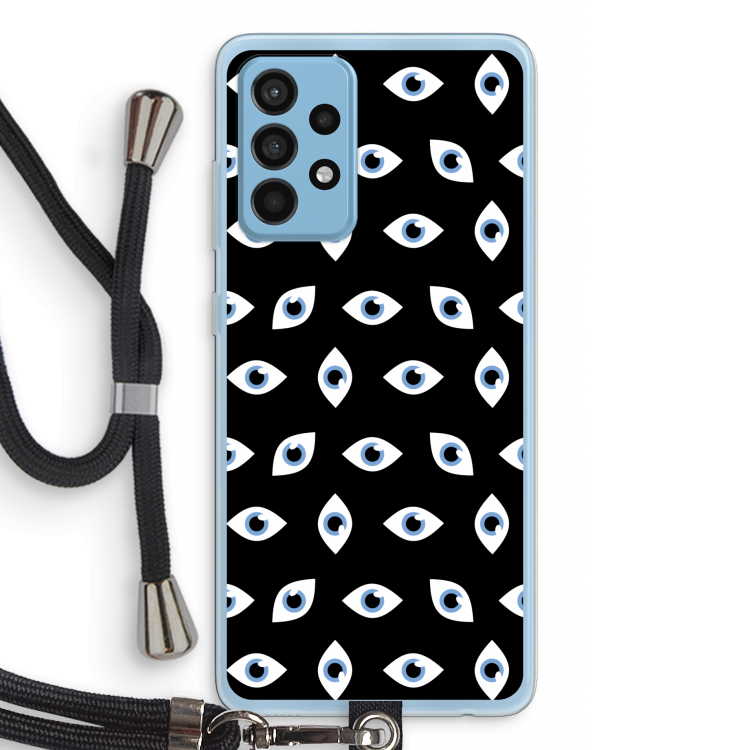 Eyes pattern: Samsung Galaxy A52 Transparant Hoesje met koord