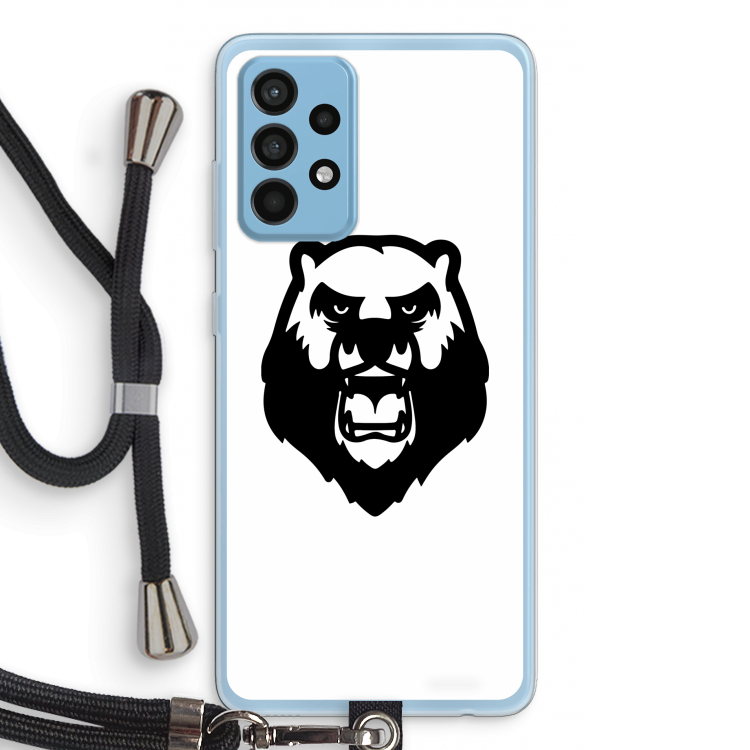 Angry Bear (white): Samsung Galaxy A52 Transparant Hoesje met koord