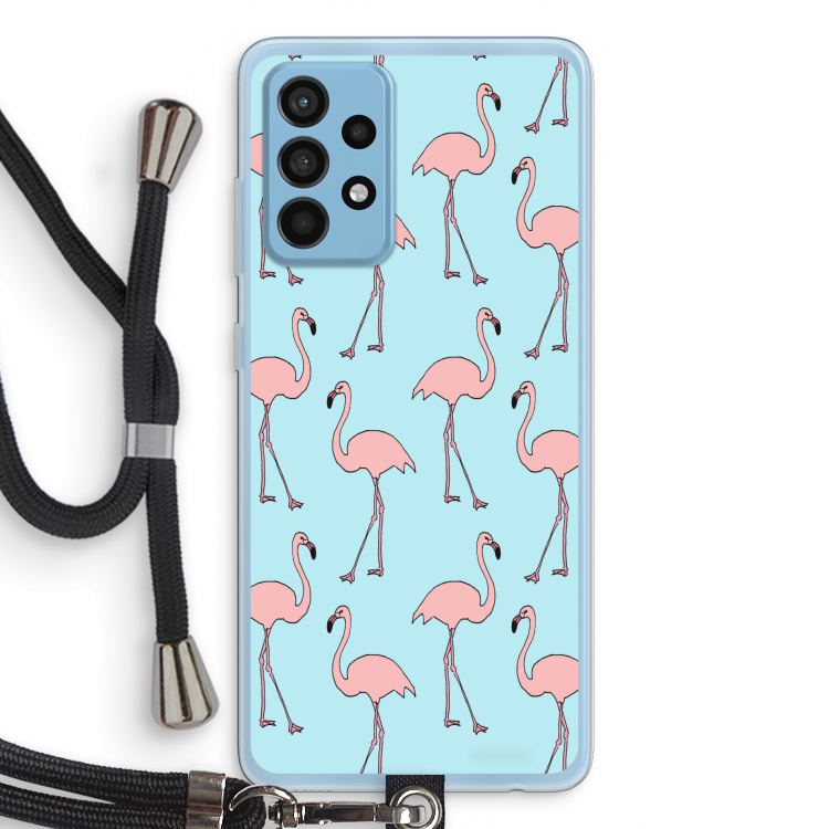 Anything Flamingoes: Samsung Galaxy A52 Transparant Hoesje met koord