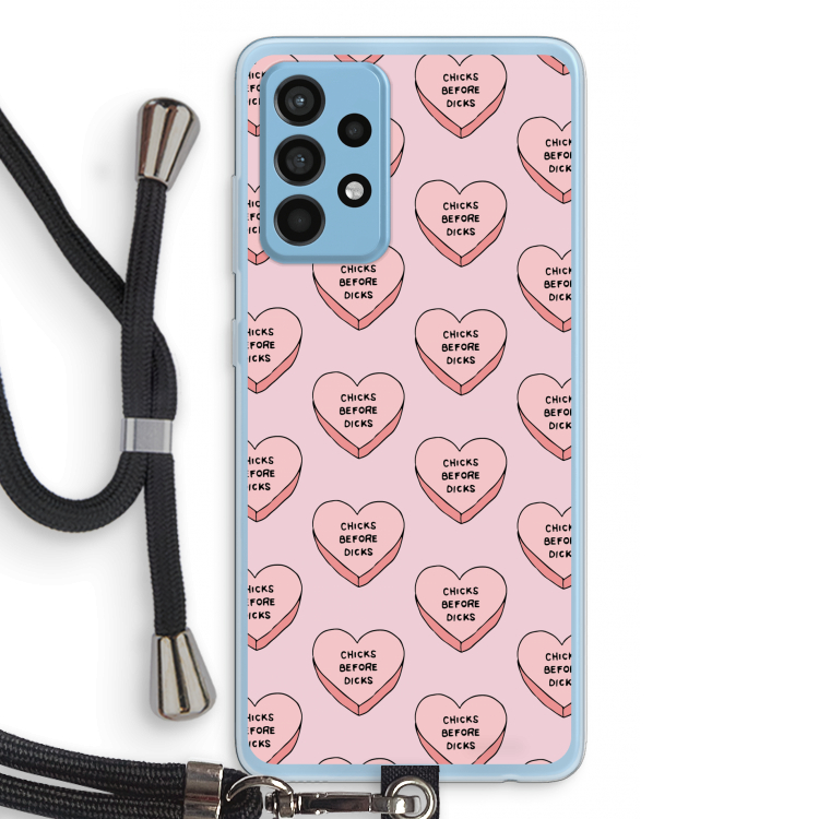 Chicks before dicks: Samsung Galaxy A52 Transparant Hoesje met koord