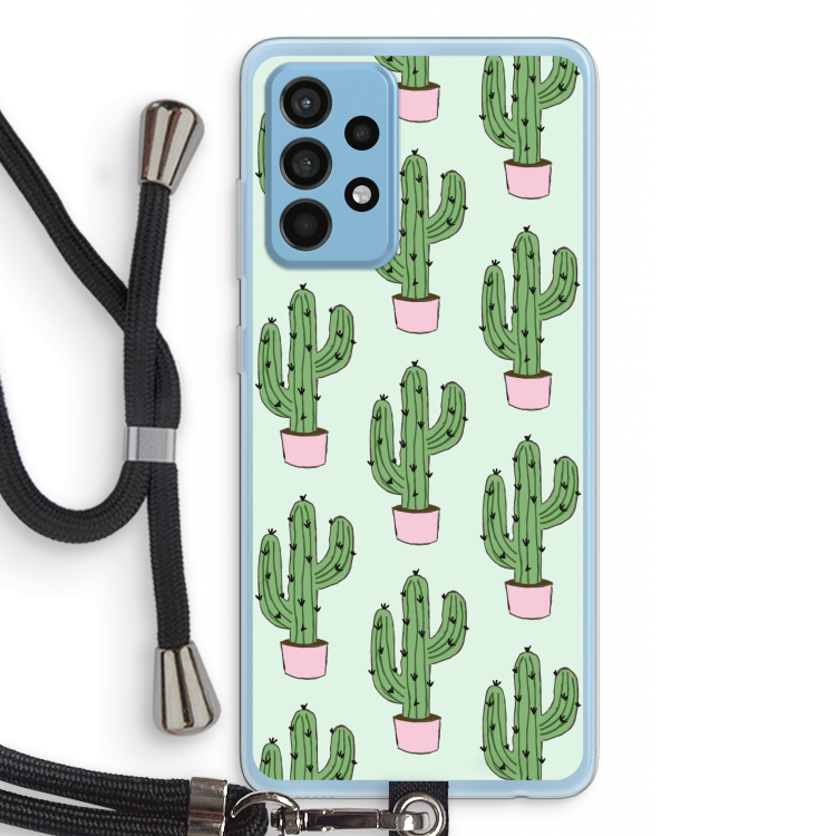 Cactus Lover: Samsung Galaxy A52 Transparant Hoesje met koord