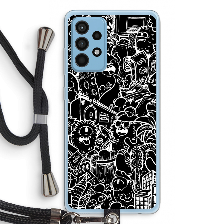Vexx Black City : Samsung Galaxy A52 Transparant Hoesje met koord