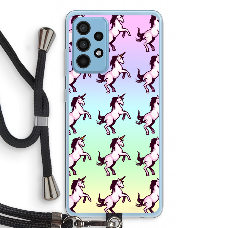 Musketon Unicorn: Samsung Galaxy A52 Transparant Hoesje met koord