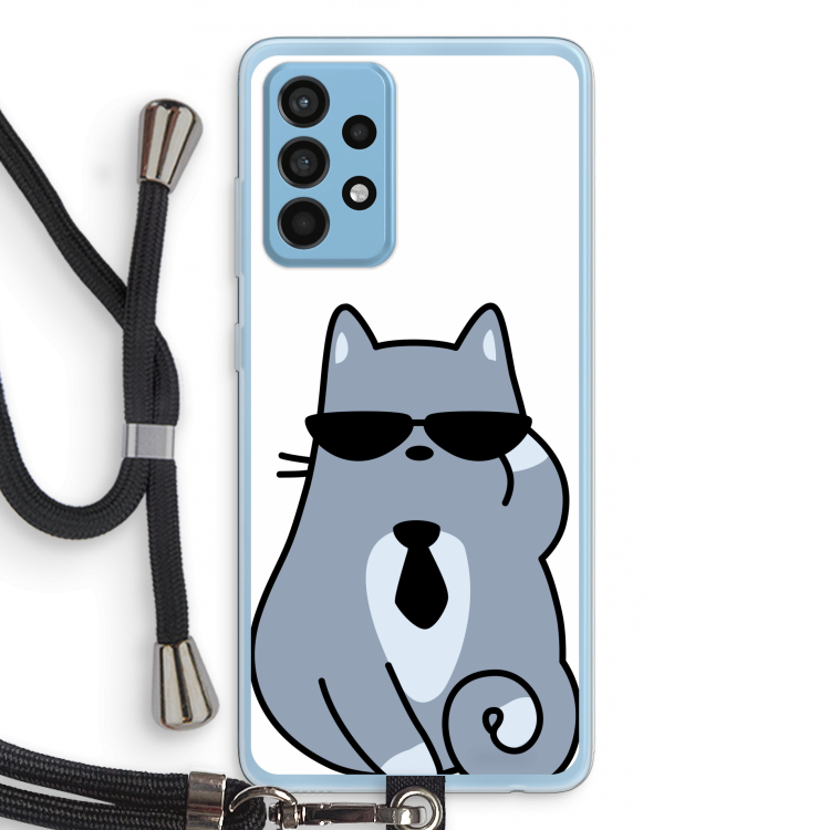 Cool cat: Samsung Galaxy A52 Transparant Hoesje met koord