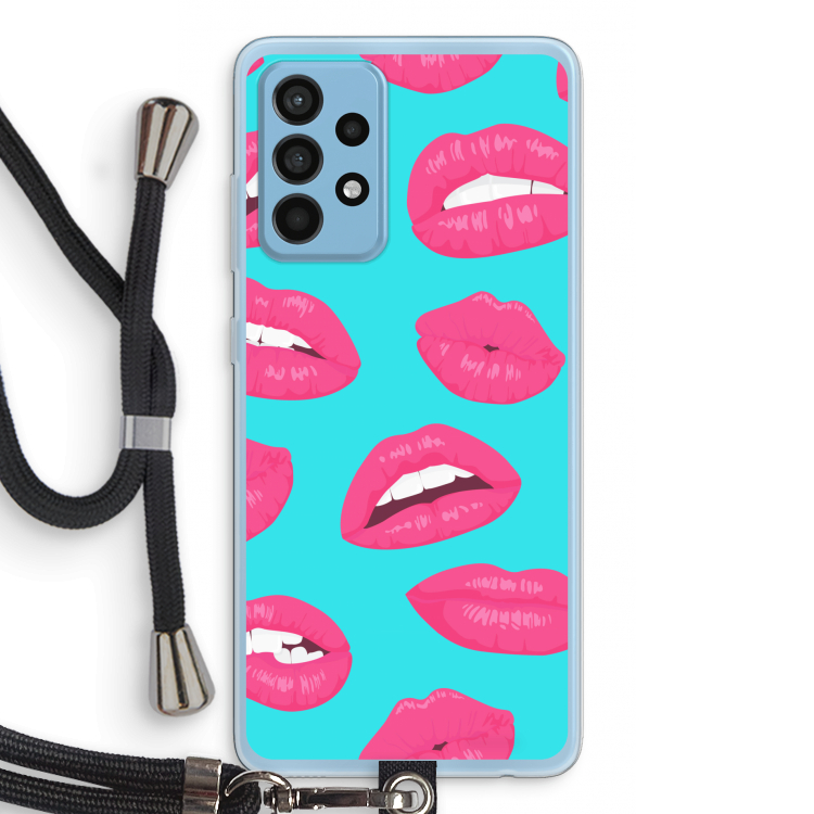 Bite my lip: Samsung Galaxy A52 Transparant Hoesje met koord