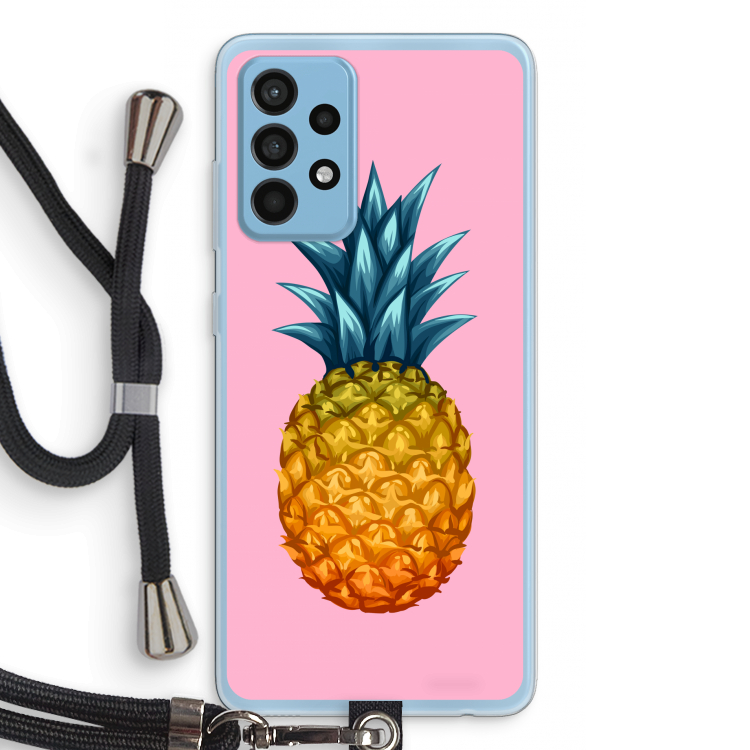 Grote ananas: Samsung Galaxy A52 Transparant Hoesje met koord