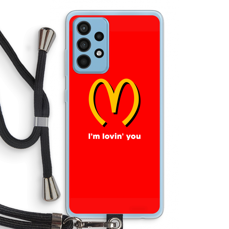 I'm lovin' you: Samsung Galaxy A52 Transparant Hoesje met koord