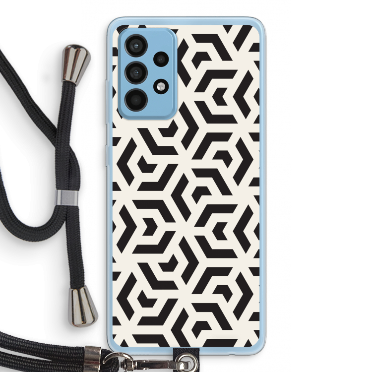 Crazy pattern: Samsung Galaxy A52 Transparant Hoesje met koord