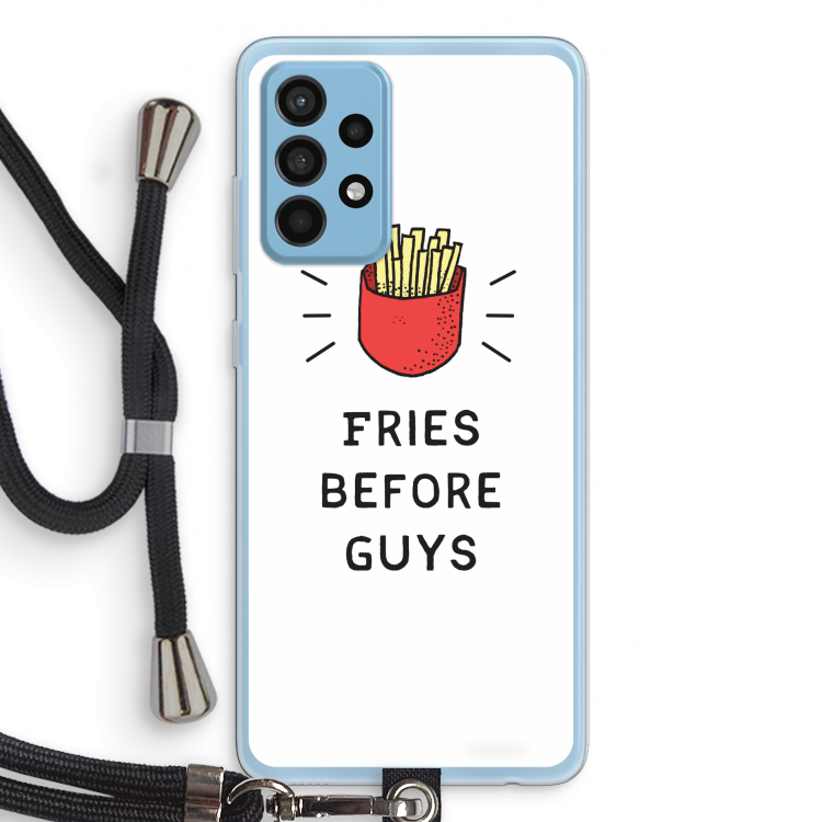 Fries before guys: Samsung Galaxy A52 Transparant Hoesje met koord
