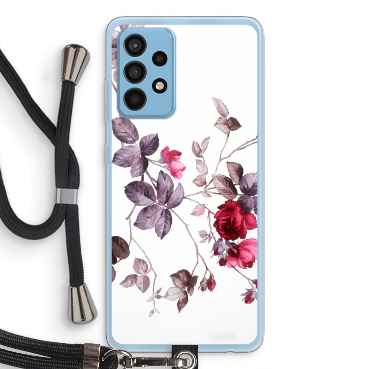 Mooie bloemen: Samsung Galaxy A52 Transparant Hoesje met koord