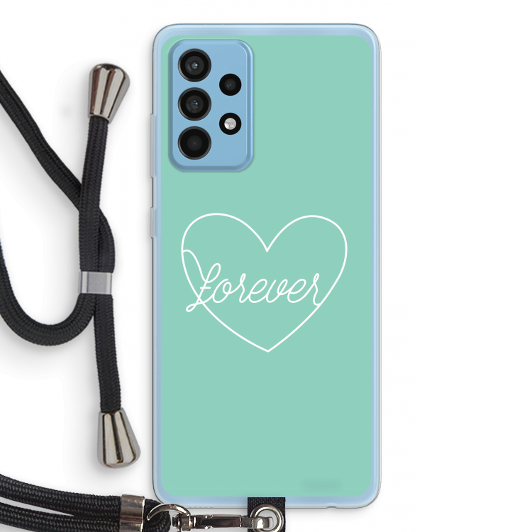 Forever heart pastel: Samsung Galaxy A52 Transparant Hoesje met koord