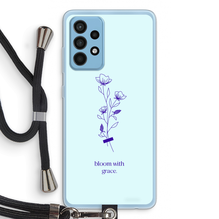 Bloom with grace: Samsung Galaxy A52 Transparant Hoesje met koord