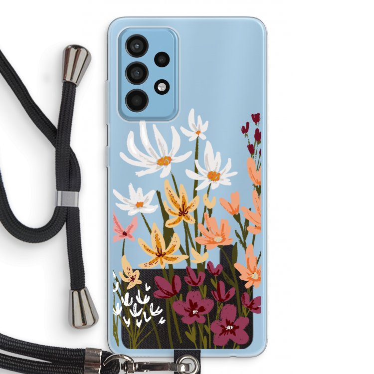 Painted wildflowers: Samsung Galaxy A52 Transparant Hoesje met koord