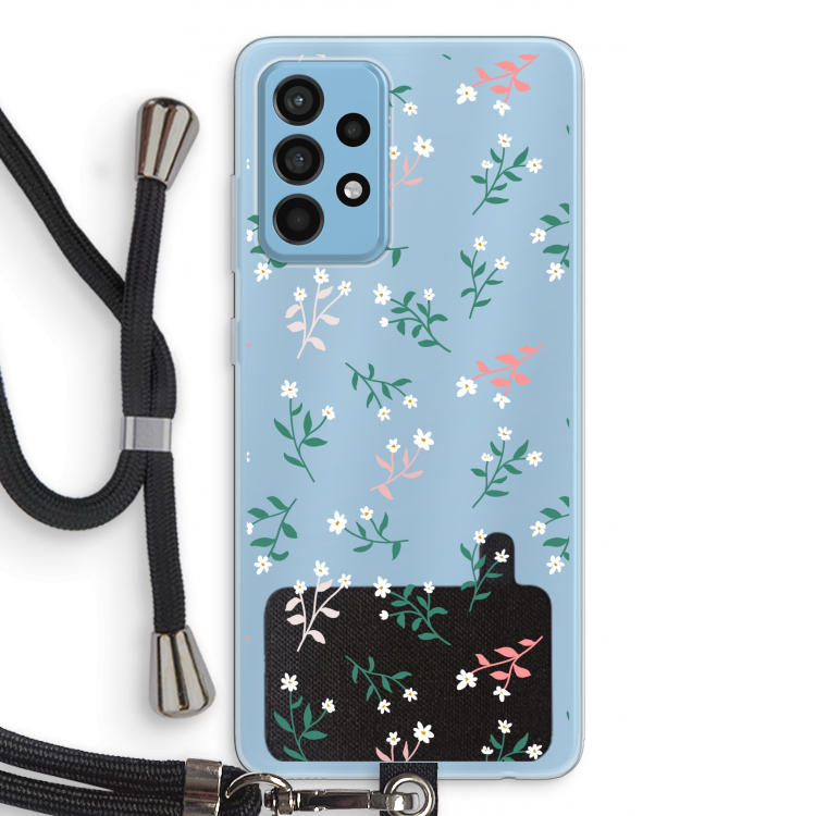 Small white flowers: Samsung Galaxy A52 Transparant Hoesje met koord