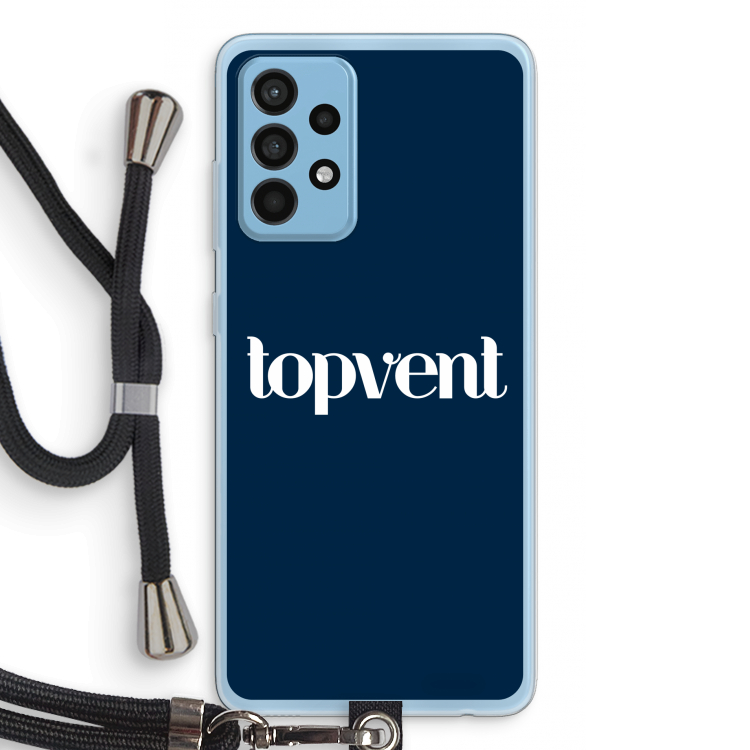 Topvent Navy: Samsung Galaxy A52 Transparant Hoesje met koord