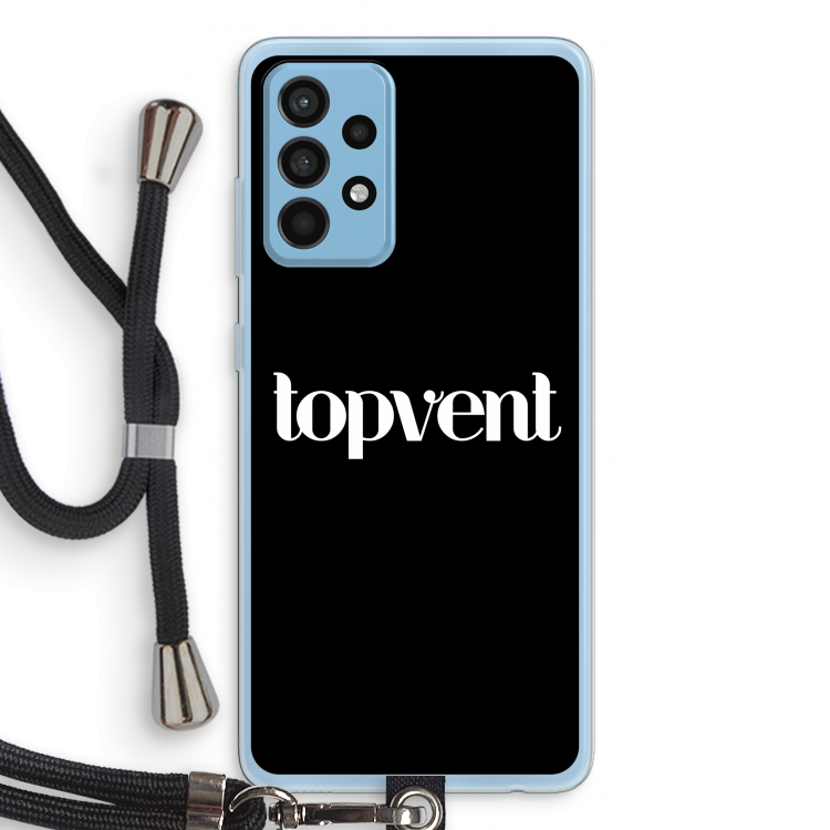 Topvent Zwart: Samsung Galaxy A52 Transparant Hoesje met koord