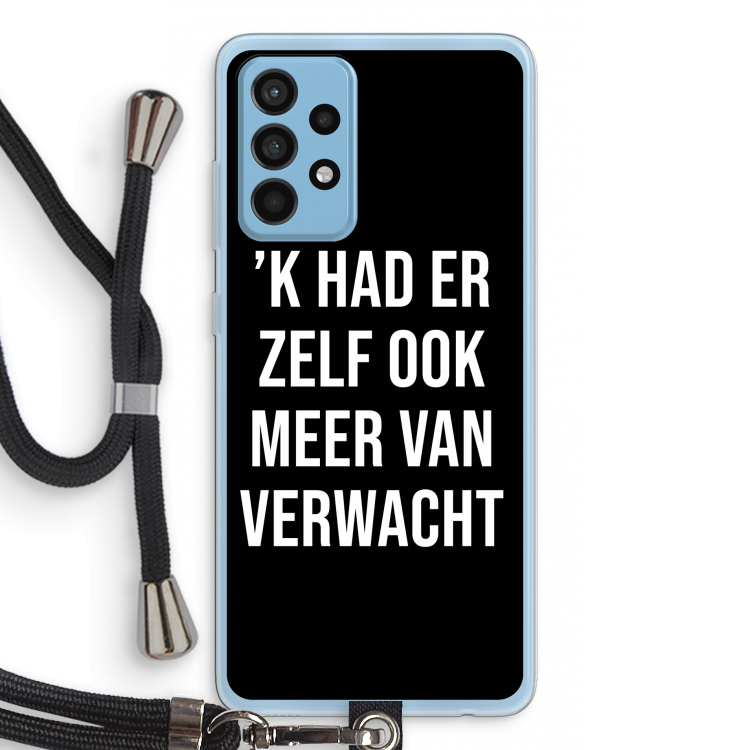 Meer verwacht - Zwart: Samsung Galaxy A52 Transparant Hoesje met koord