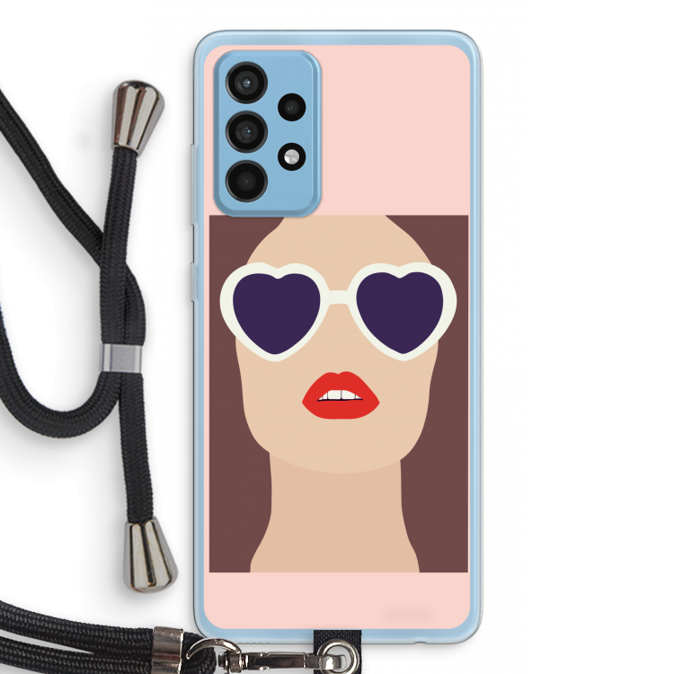 Red lips: Samsung Galaxy A52 Transparant Hoesje met koord