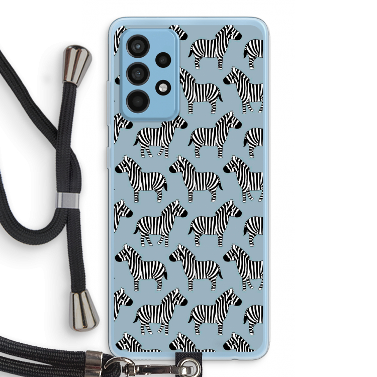 Zebra: Samsung Galaxy A52 Transparant Hoesje met koord