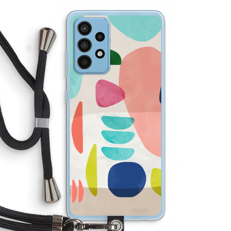 Bold Rounded Shapes: Samsung Galaxy A52 Transparant Hoesje met koord
