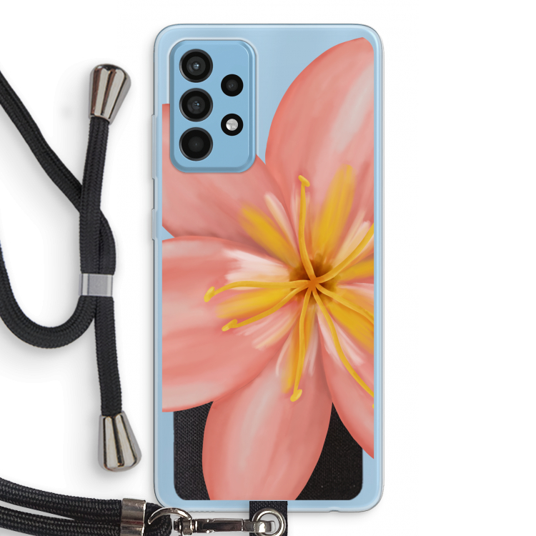 Pink Ellila Flower: Samsung Galaxy A52 Transparant Hoesje met koord