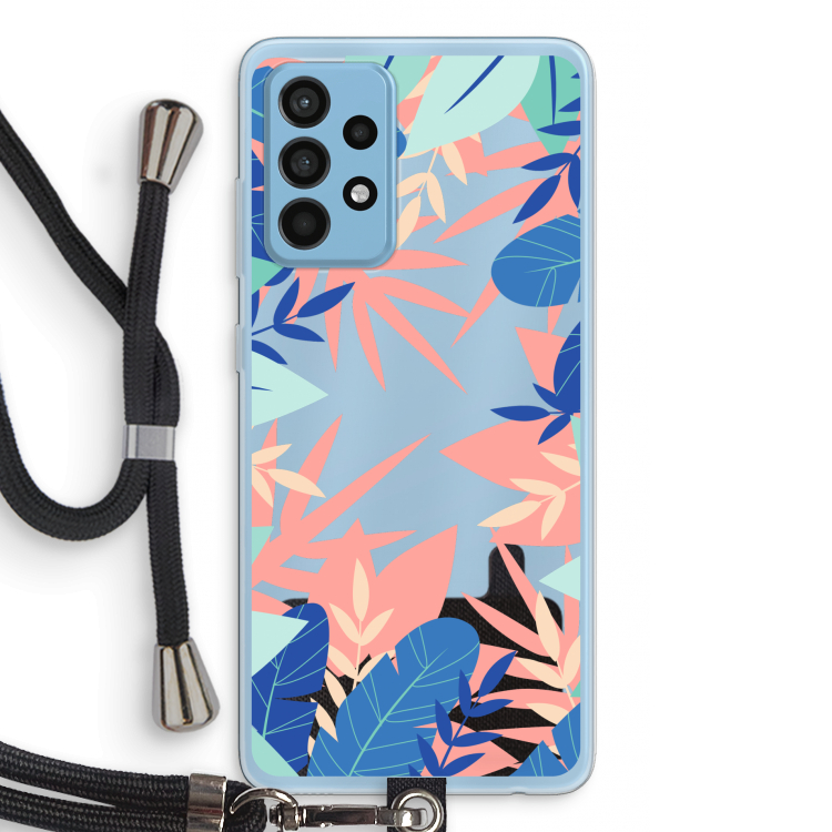 Tropisch: Samsung Galaxy A52 Transparant Hoesje met koord