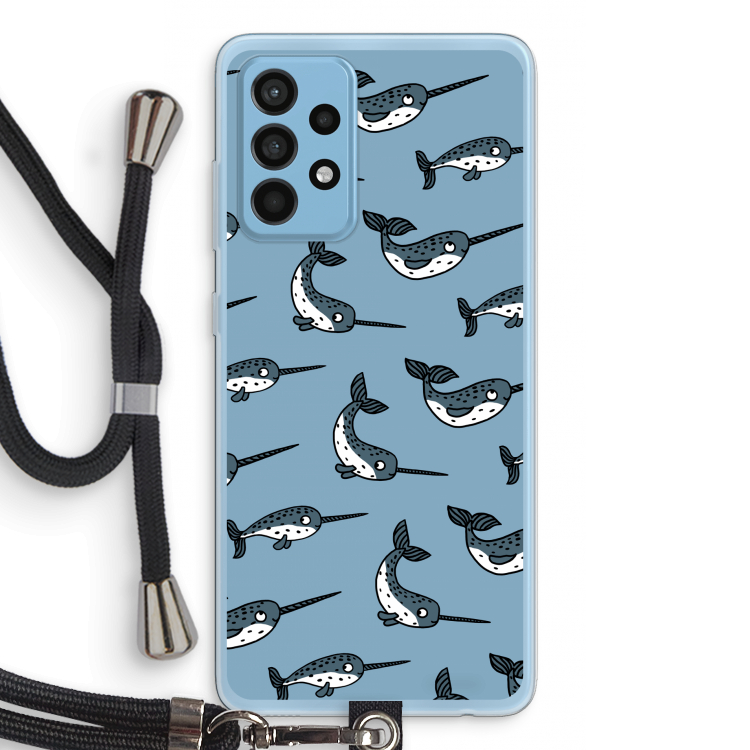 Narwhal: Samsung Galaxy A52 Transparant Hoesje met koord