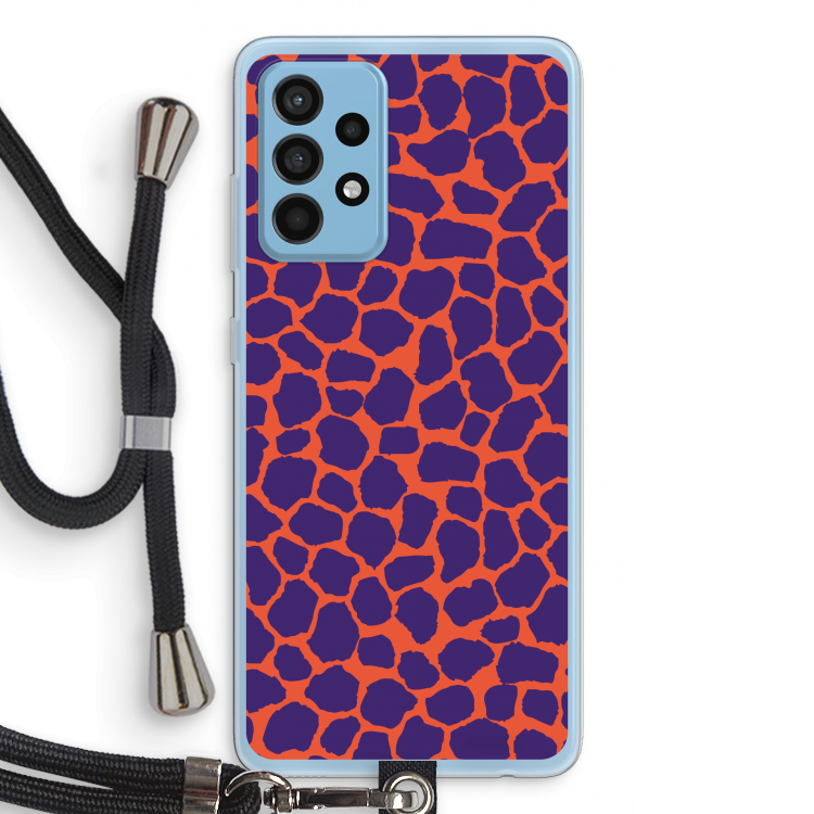 Purple Giraffe: Samsung Galaxy A52 Transparant Hoesje met koord