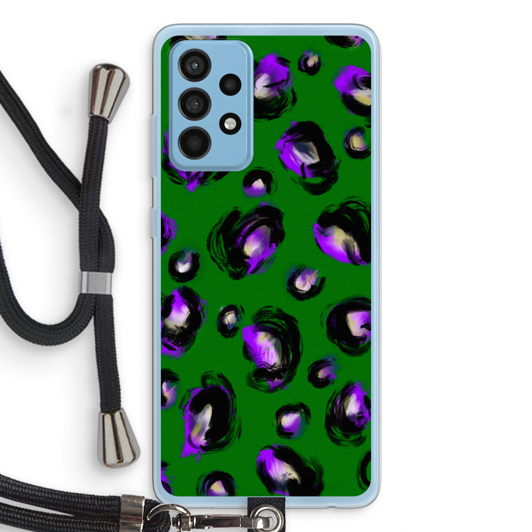 Green Cheetah: Samsung Galaxy A52 Transparant Hoesje met koord