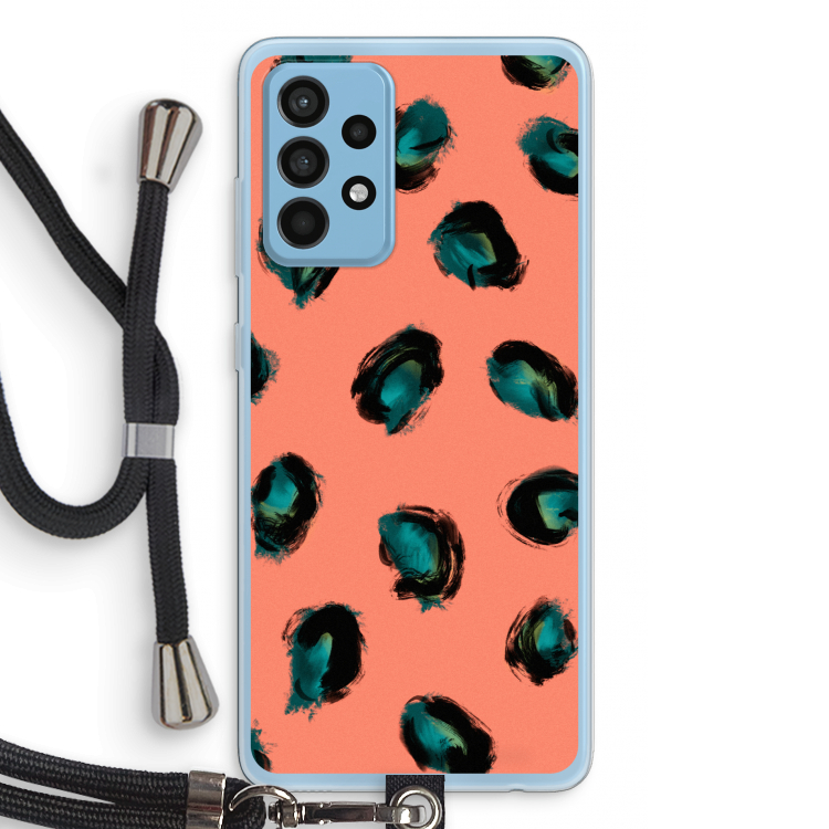 Pink Cheetah: Samsung Galaxy A52 Transparant Hoesje met koord