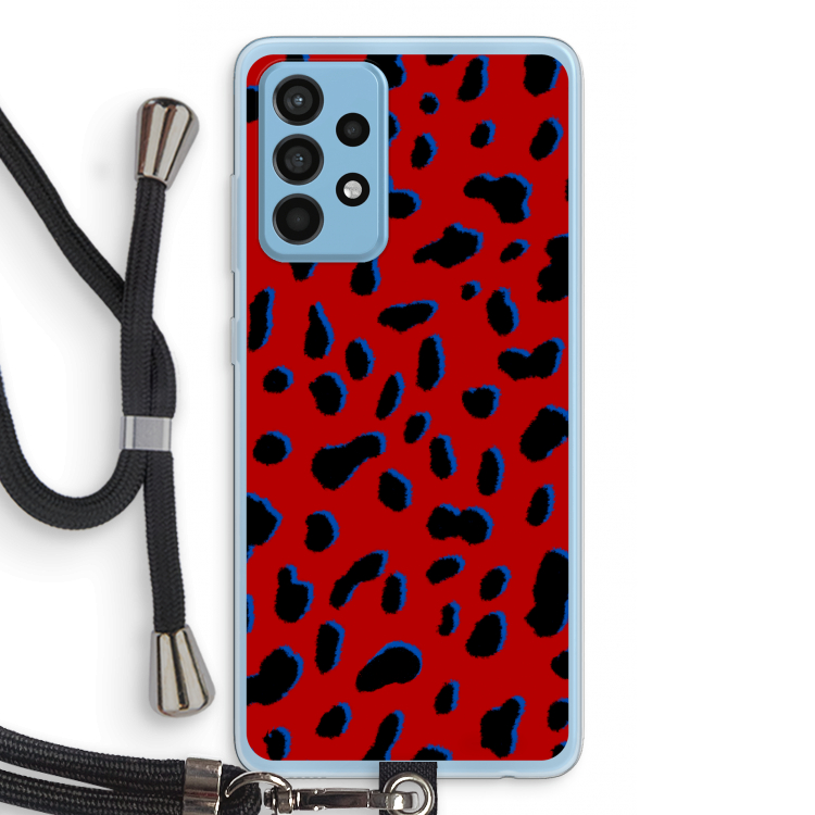 Red Leopard: Samsung Galaxy A52 Transparant Hoesje met koord