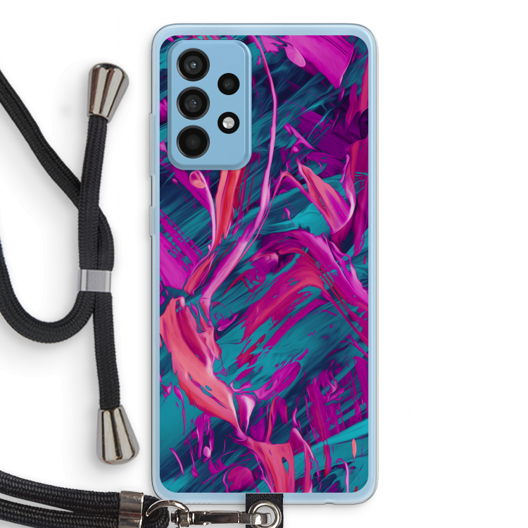 Pink Clouds: Samsung Galaxy A52 Transparant Hoesje met koord