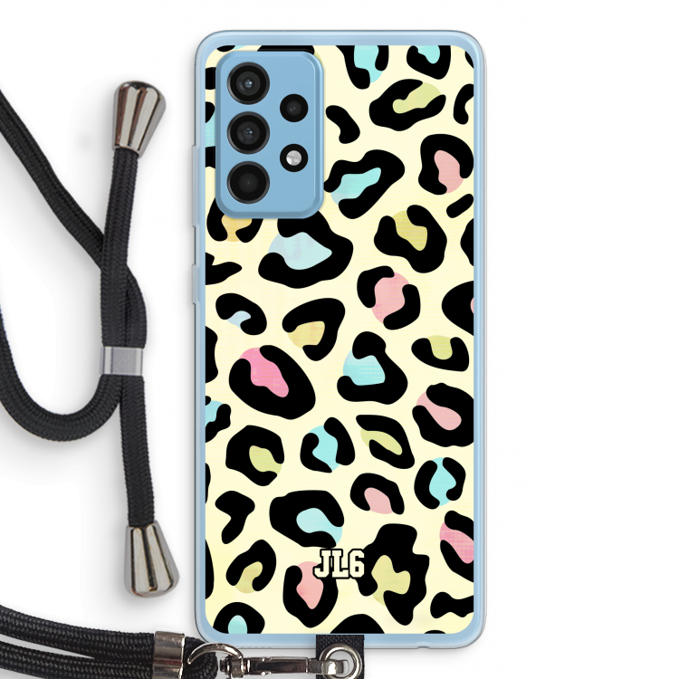 Leopard pattern: Samsung Galaxy A52 Transparant Hoesje met koord