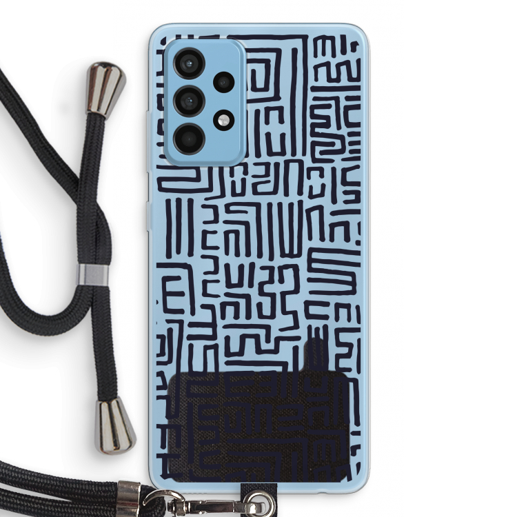 Moroccan Print: Samsung Galaxy A52 Transparant Hoesje met koord