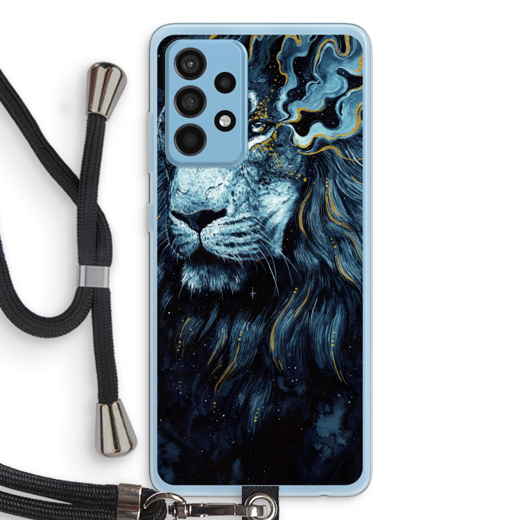 Darkness Lion: Samsung Galaxy A52 Transparant Hoesje met koord