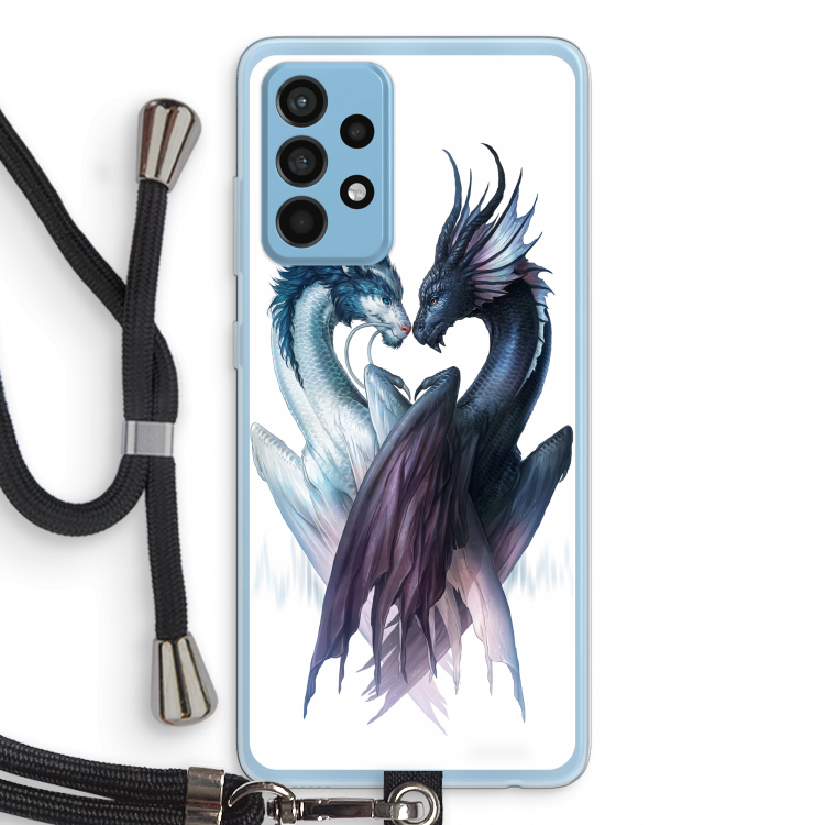 Yin Yang Dragons: Samsung Galaxy A52 Transparant Hoesje met koord