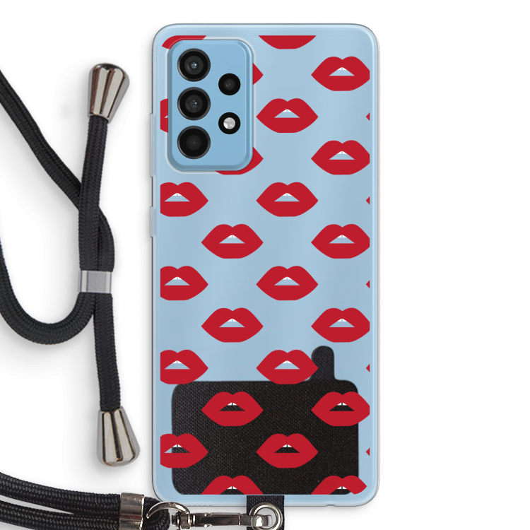 Lips: Samsung Galaxy A52 Transparant Hoesje met koord