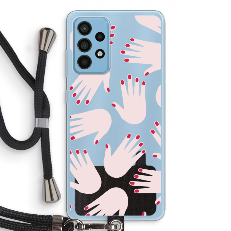 Hands pink: Samsung Galaxy A52 Transparant Hoesje met koord