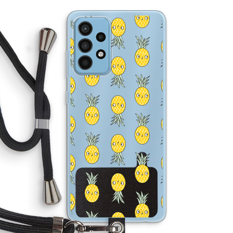 Ananas: Samsung Galaxy A52 Transparant Hoesje met koord