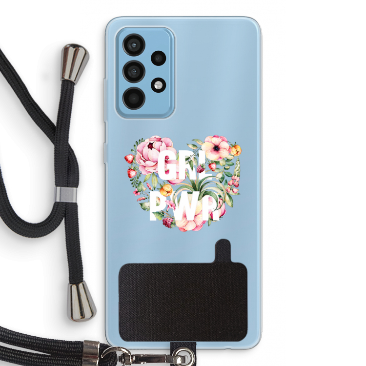 GRL PWR Flower: Samsung Galaxy A52 Transparant Hoesje met koord