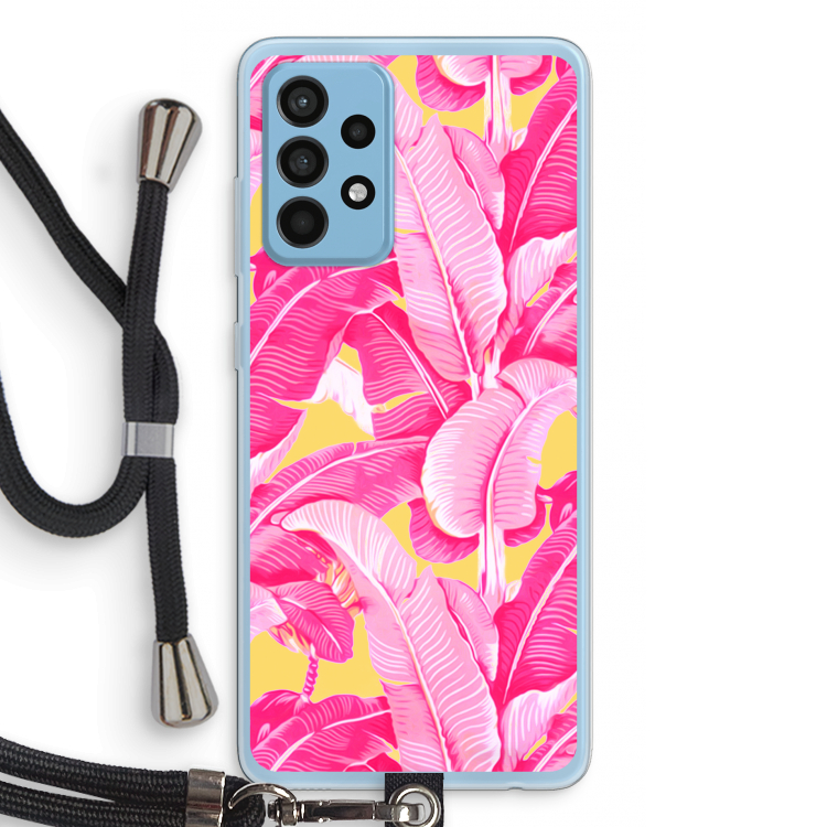 Pink Banana: Samsung Galaxy A52 Transparant Hoesje met koord