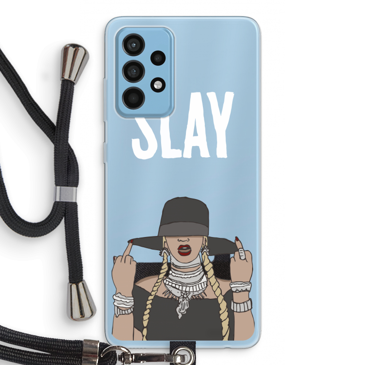 Slay All Day: Samsung Galaxy A52 Transparant Hoesje met koord