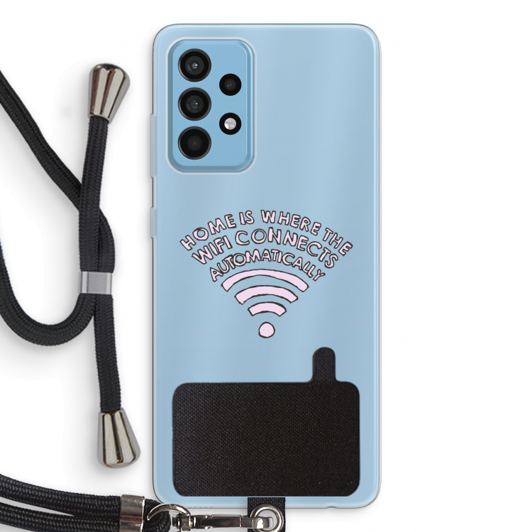 Home Is Where The Wifi Is: Samsung Galaxy A52 Transparant Hoesje met koord