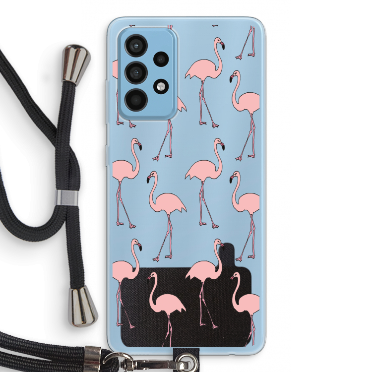 Anything Flamingoes: Samsung Galaxy A52 Transparant Hoesje met koord