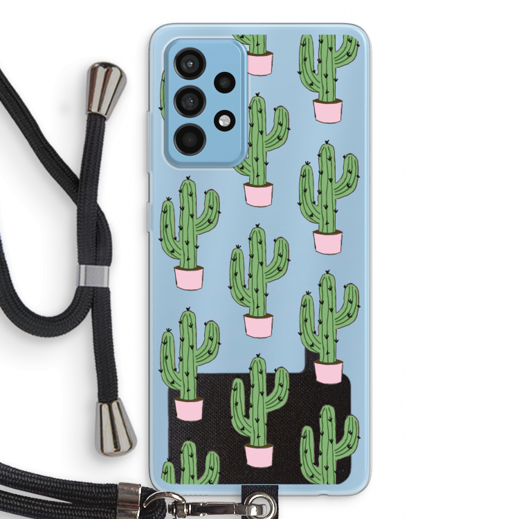 Cactus Lover: Samsung Galaxy A52 Transparant Hoesje met koord