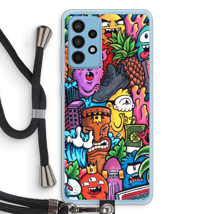 Vexx Mixtape: Samsung Galaxy A52 Transparant Hoesje met koord