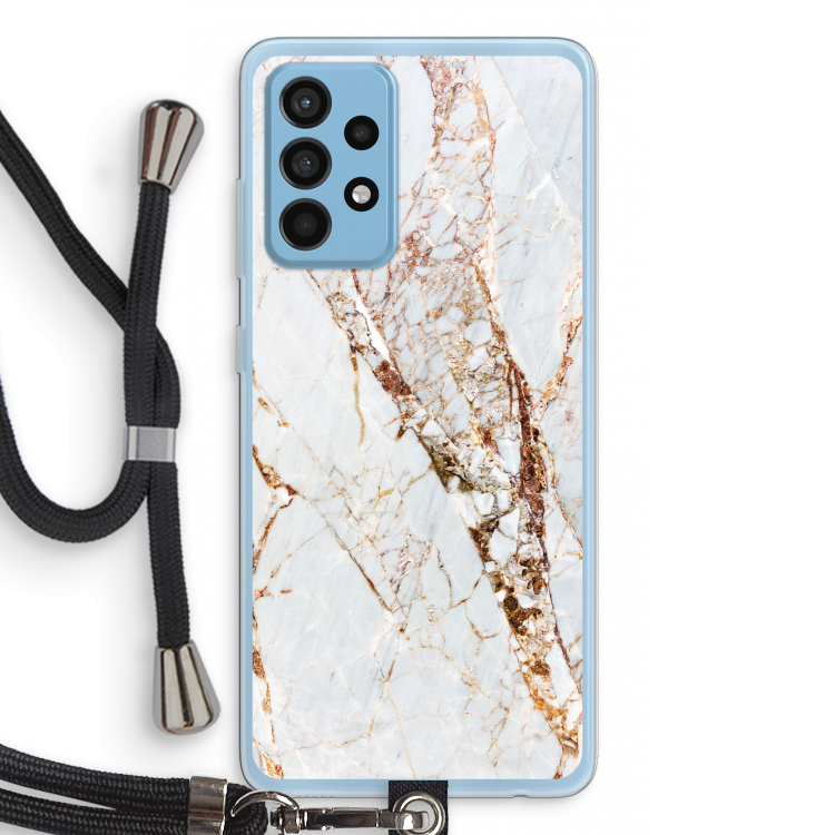 Goud marmer: Samsung Galaxy A52 Transparant Hoesje met koord